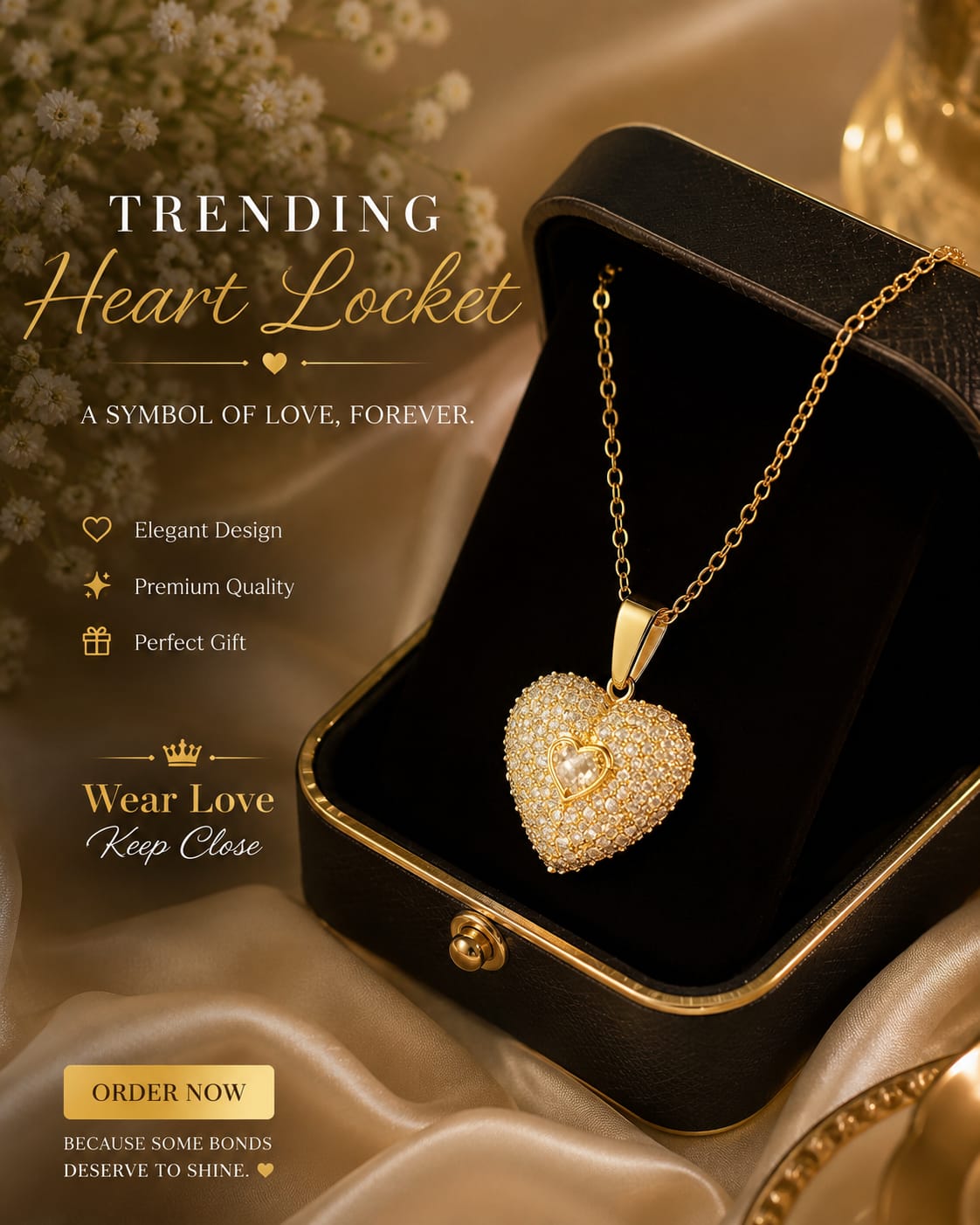 DOUBLE HEART ANGEL WINGS NECKLACE