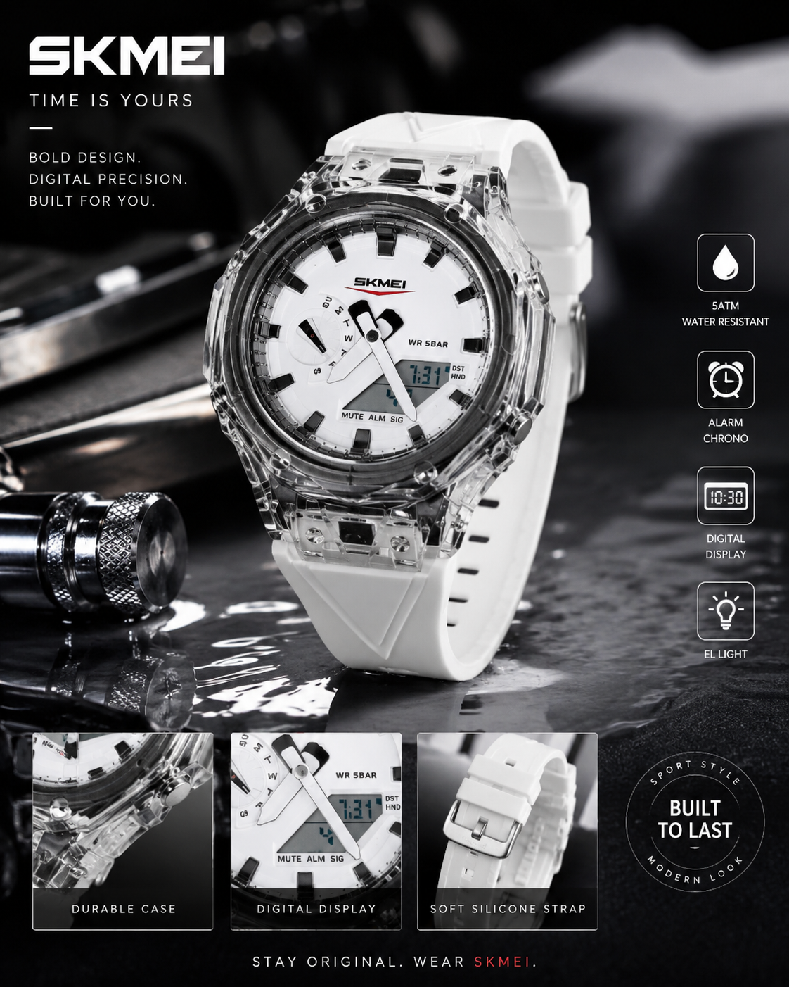 SKMEI WHITE STRAP